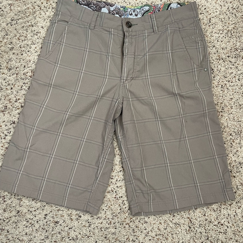 lululemon athletica Men's Tan Plaid Shorts